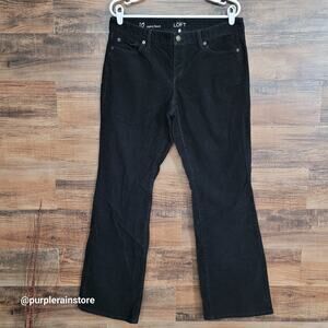 Loft Corduroy Jeans Size 10 Bootcut Mid Rise Black Stretch Preppy Minimalist